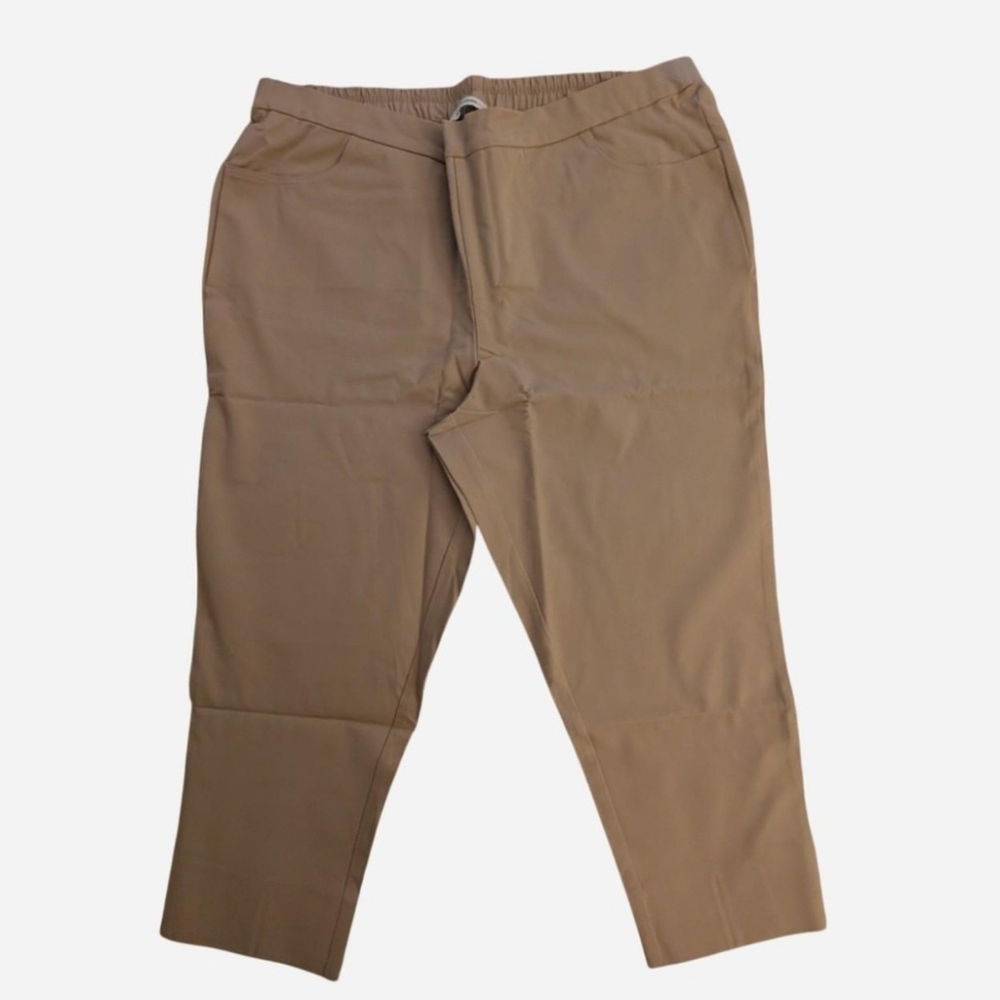 Isaac Mizrahi Live! Women's Cropped Capri‎ Khaki Pants Size 24WT NWT QVC